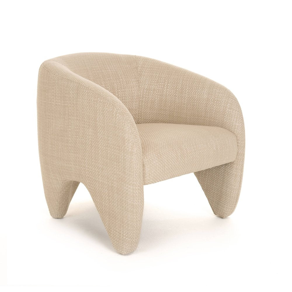Modrest Halton - Modern Beige Fabric Accent Chair