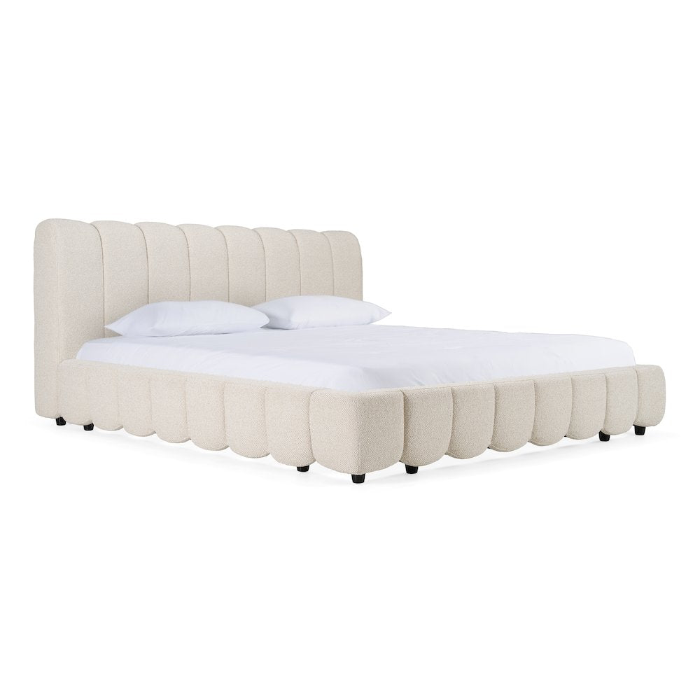 Harris - Modern Off-White Fabric Eastern King Bed
