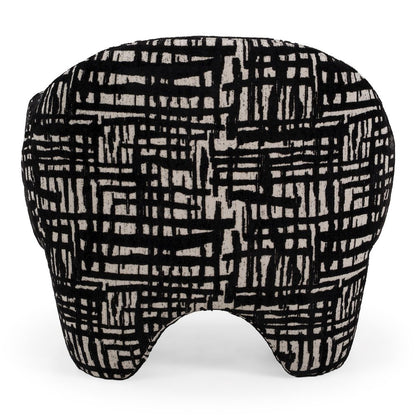 Hurd - Modern Black + Beige Pattern Fabric Accent Chair