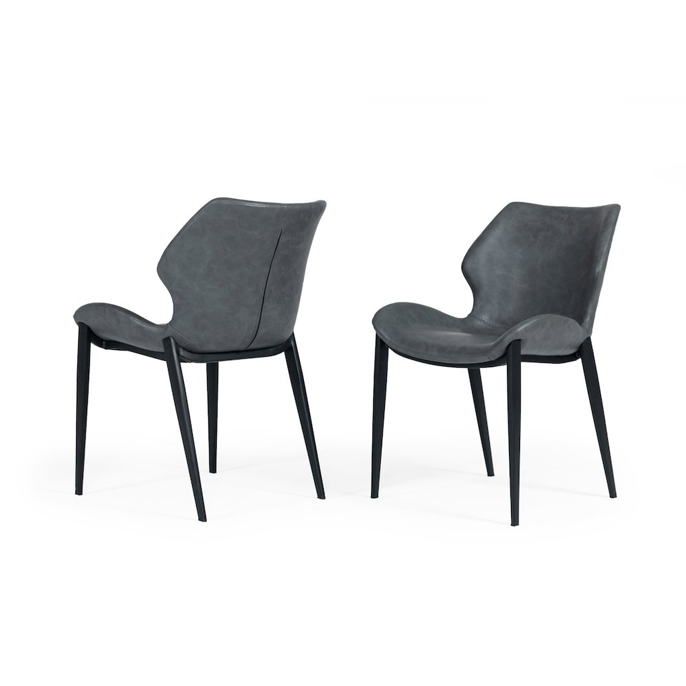 Instone - Industrial Dark Grey Eco-Leather Dining Chair (Set of 2)
