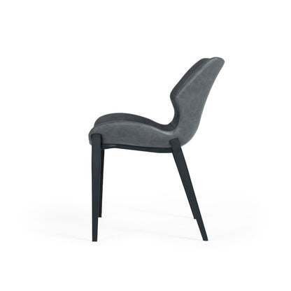 Instone - Industrial Dark Grey Eco-Leather Dining Chair (Set of 2)