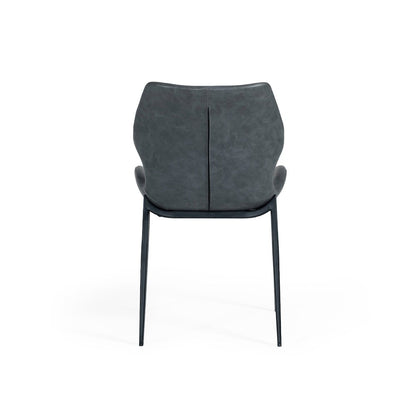 Instone - Industrial Dark Grey Eco-Leather Dining Chair (Set of 2)