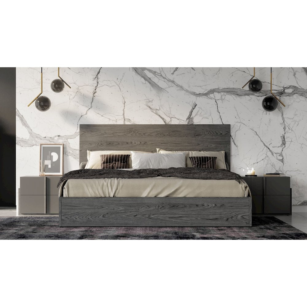 Nova Domus Lucia - Queen Modern Matte Grey and Elm Grey Bed