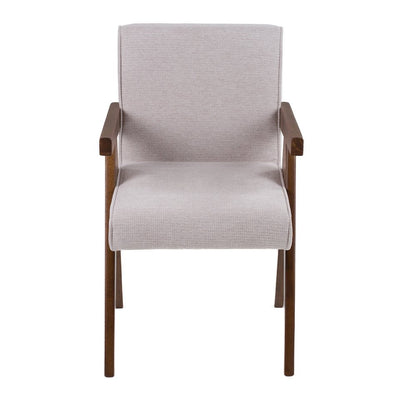 Modrest Joseline - Modern Beige Fabric + Walnut Dining Chair (Set of 2)