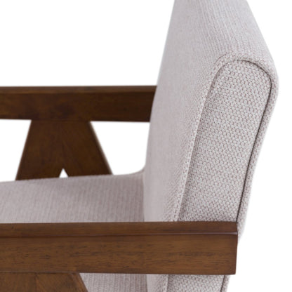Modrest Joseline - Modern Beige Fabric + Walnut Dining Chair (Set of 2)