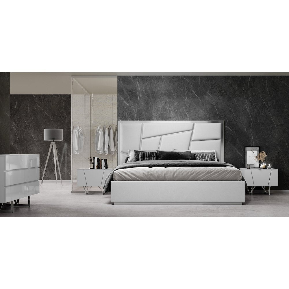 Modrest Chrysler - Queen Modern White Bed