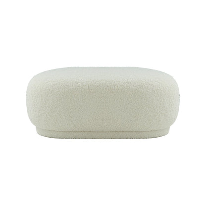 Divani Casa Kael - Contemporary White Sherpa Ottoman