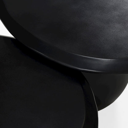 Kalvin - Modern Black Concrete Nesting Coffee Table Set