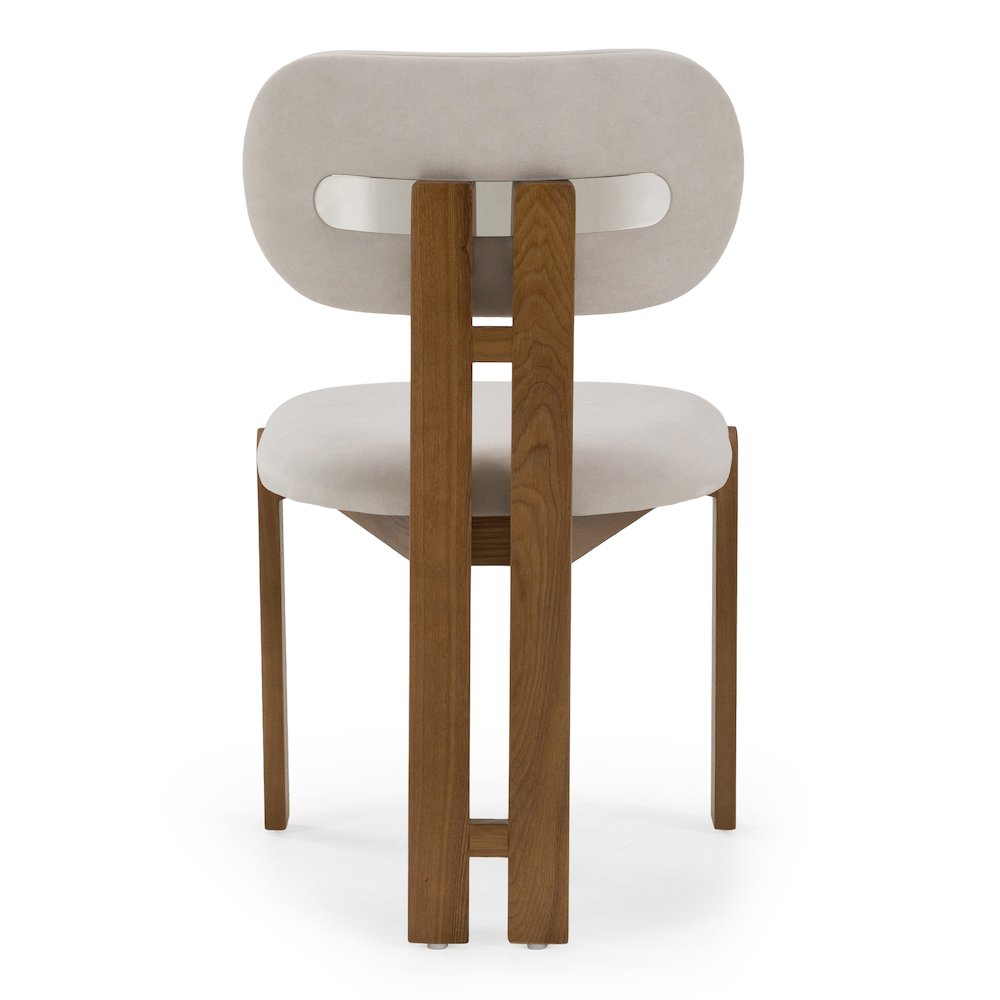 Kelsey - Modern Light Grey Fabric + Brown Ash Dining Chair