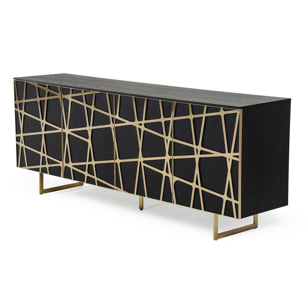 Modrest Kilson - Modern Black Oak & Champagne Gold Buffet