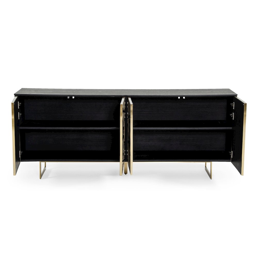 Modrest Kilson - Modern Black Oak & Champagne Gold Buffet
