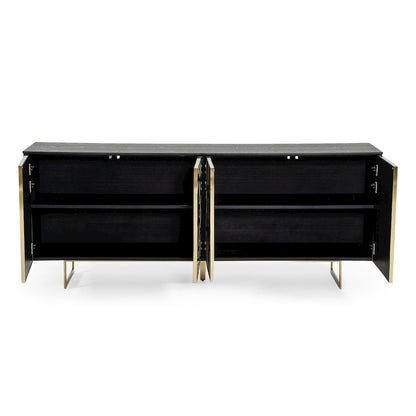Modrest Kilson - Modern Black Oak & Champagne Gold Buffet