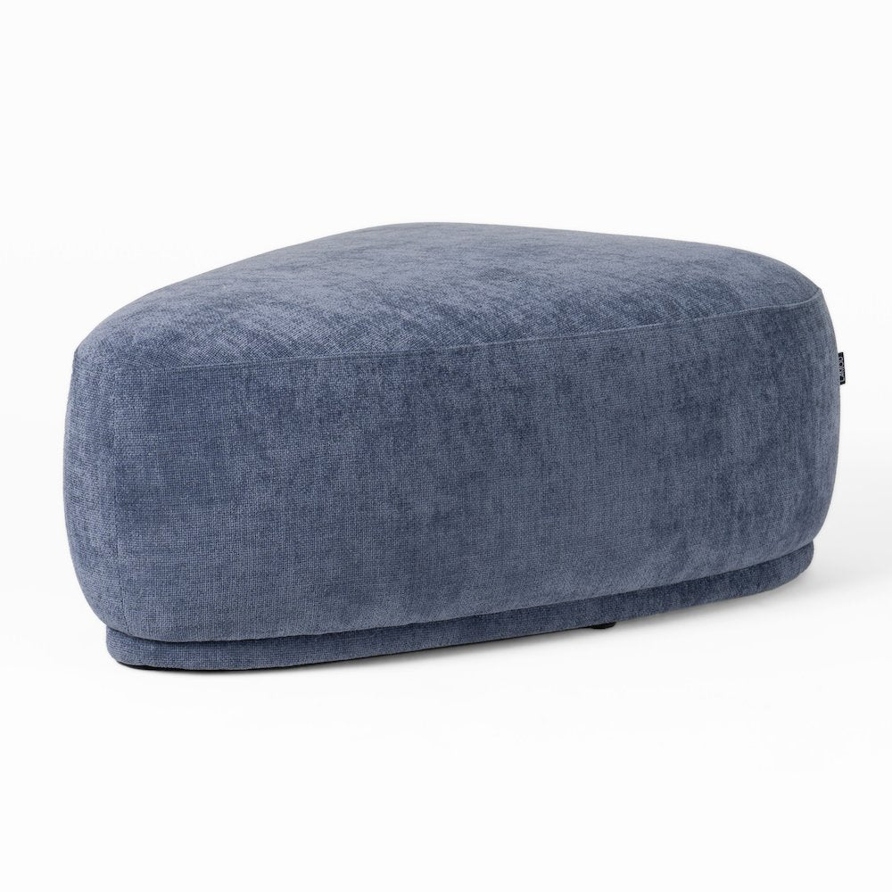 Divani Casa Kinsey - Modern Blue Large River Rock Ottoman
