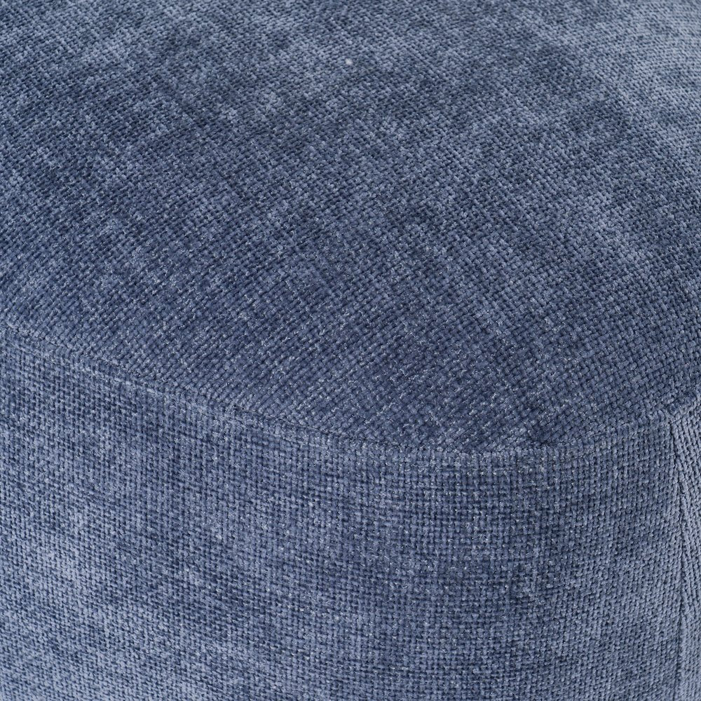 Divani Casa Kinsey - Modern Blue Large River Rock Ottoman