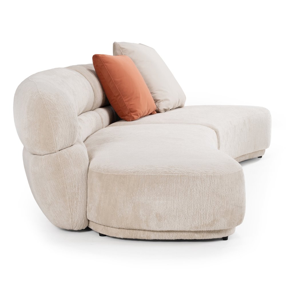 Divani Casa Knight - Modern Beige Fabric Curved Sectional
