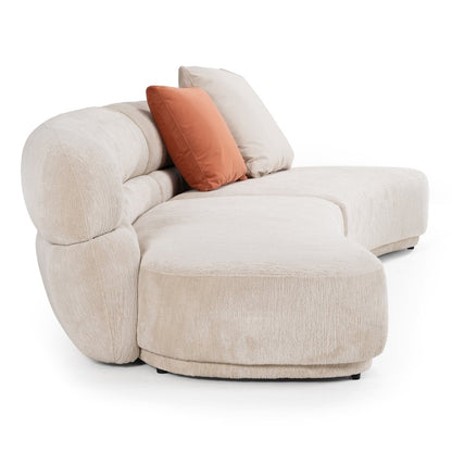 Divani Casa Knight - Modern Beige Fabric Curved Sectional