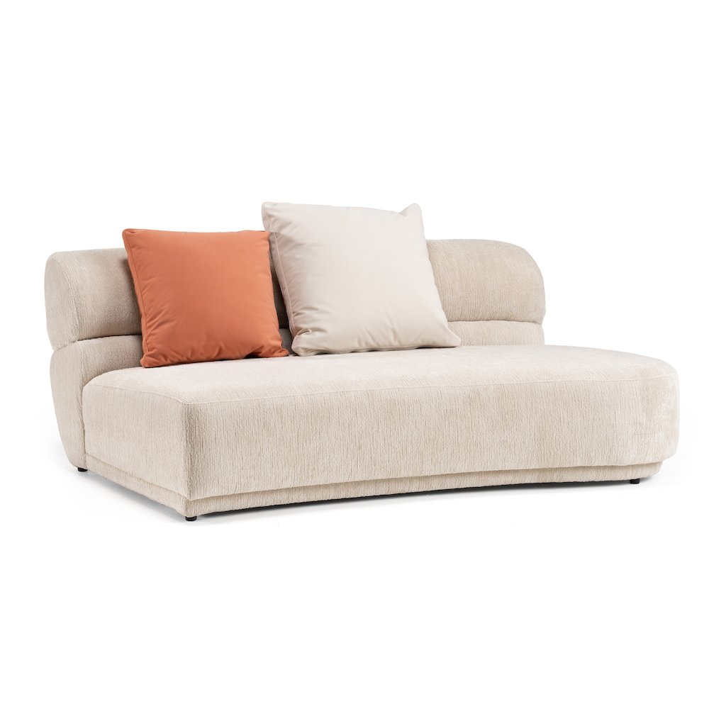 Divani Casa Knight - Modern Beige Fabric Curved Sectional
