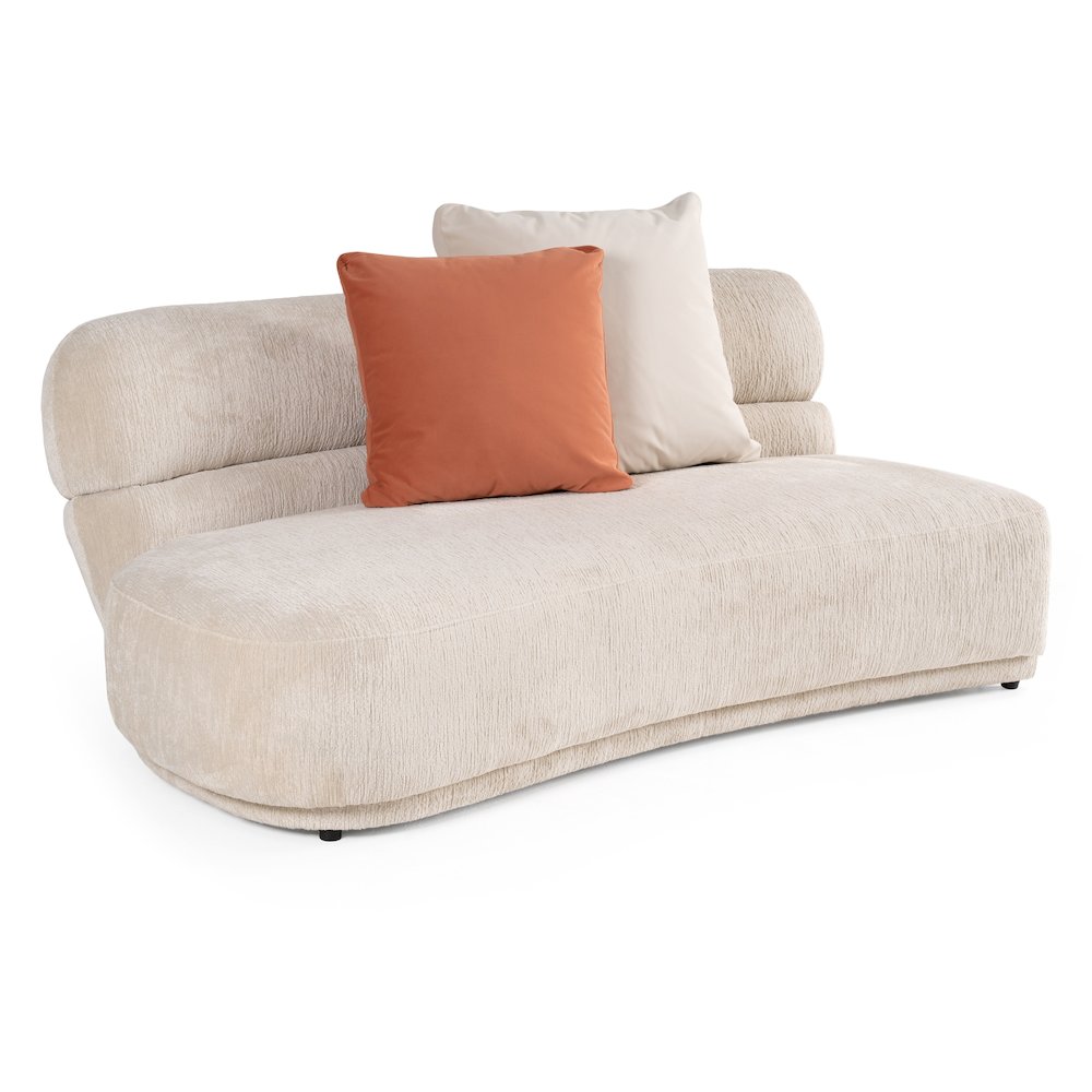 Divani Casa Knight - Modern Beige Fabric Curved Sectional