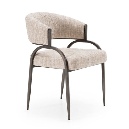 Modrest Kobe - Modern Beige Fabric Dining Chair