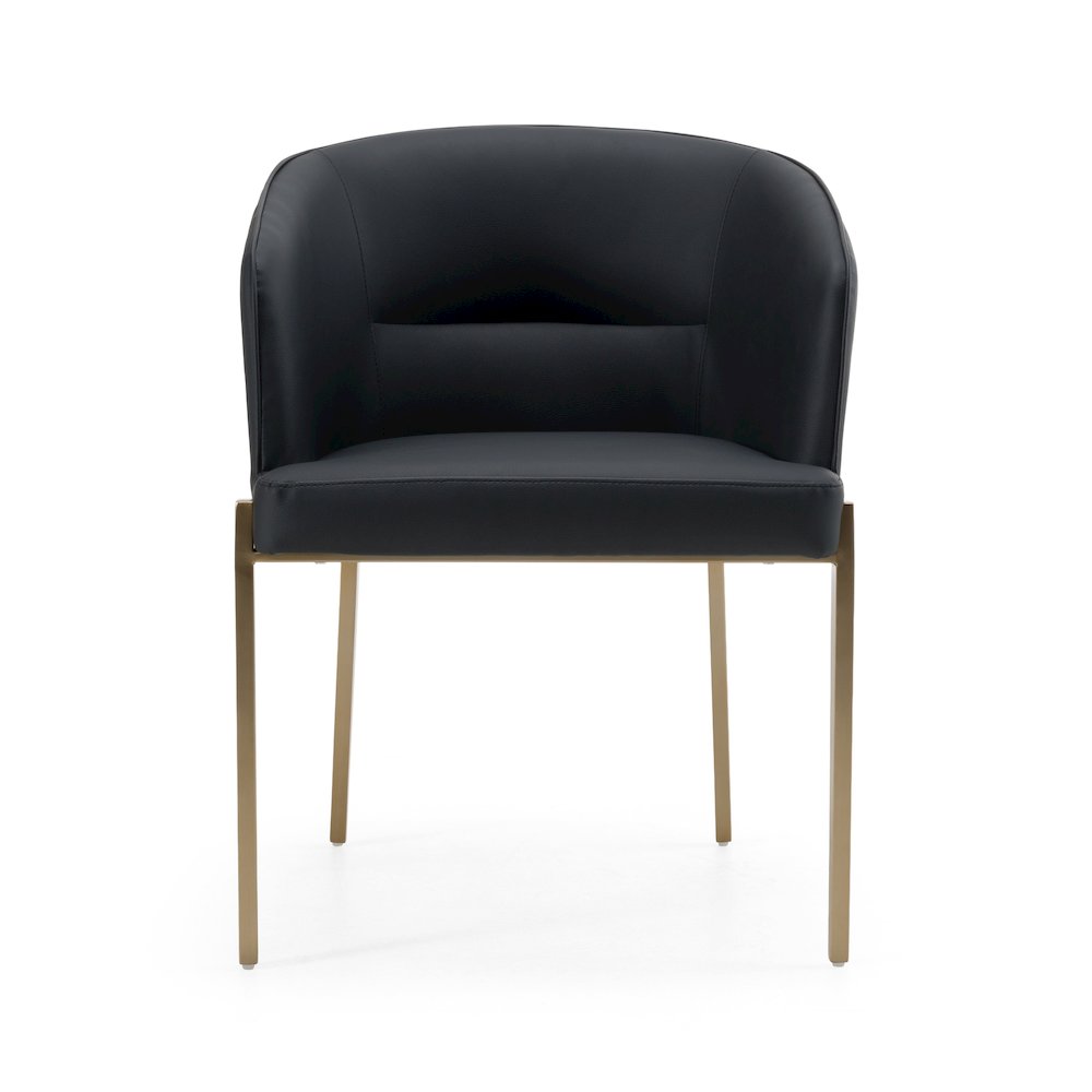 Kravitz - Modern Dark Grey Vegan Leather Antique Brass Dining Chair