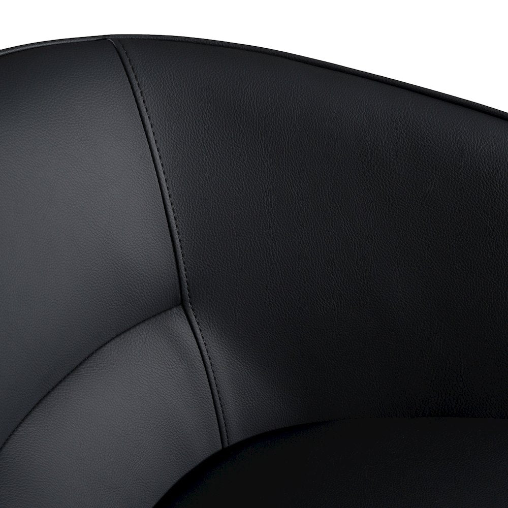Kravitz - Modern Dark Grey Vegan Leather Antique Brass Dining Chair