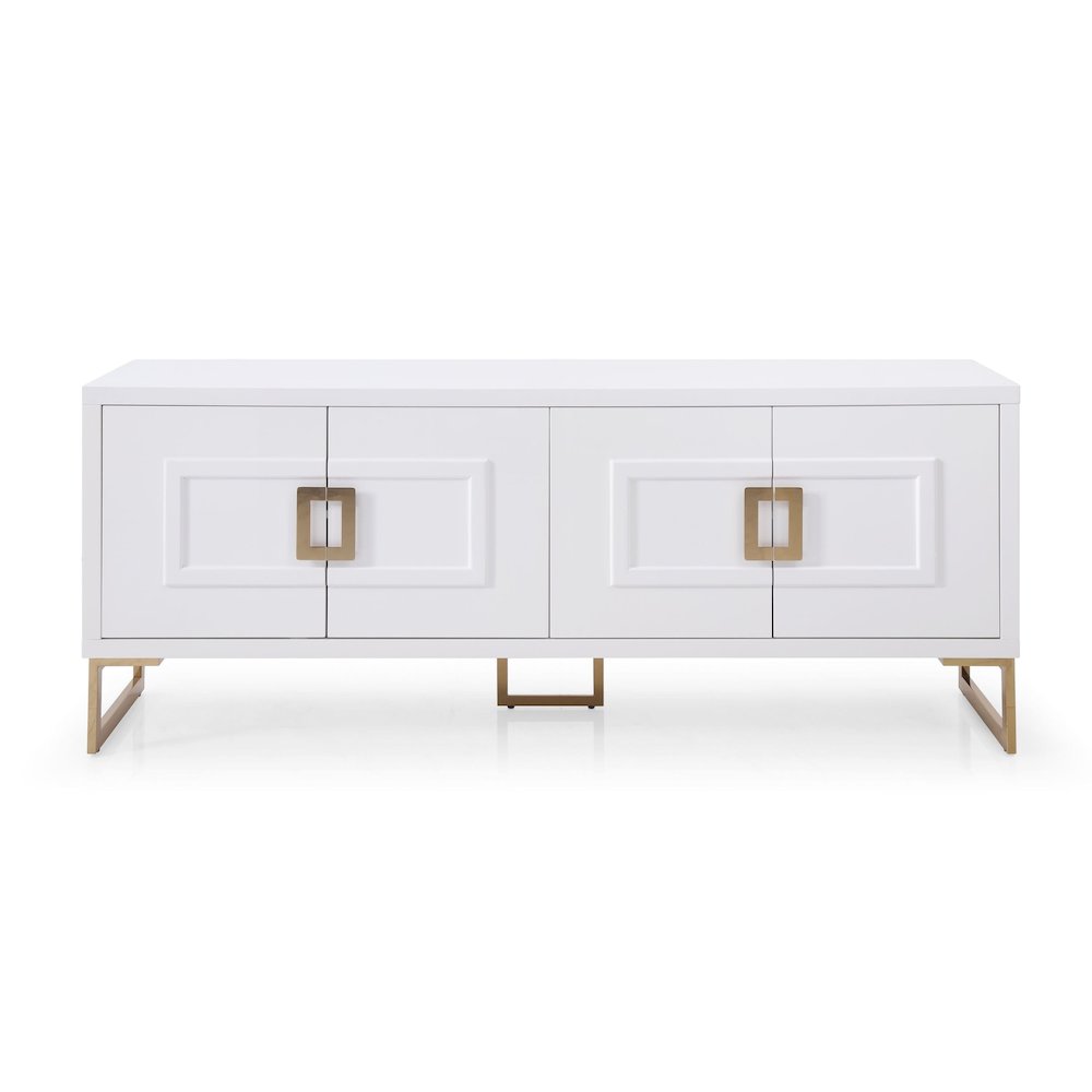 Modrest Leah - Contemporary White High Gloss & Champagne Gold Buffet