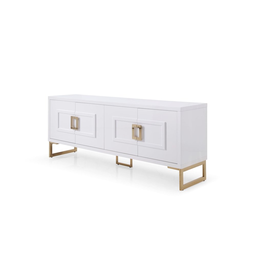 Modrest Leah - Contemporary White High Gloss & Champagne Gold Buffet