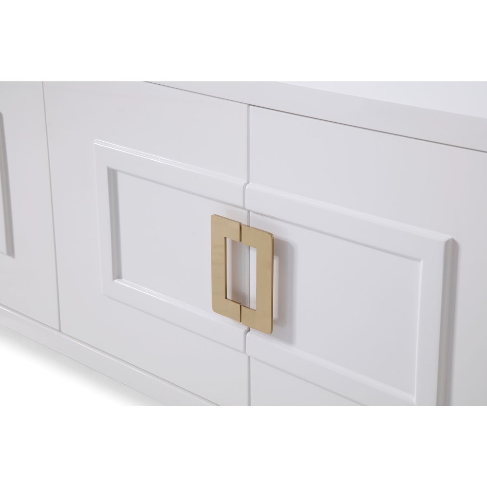 Modrest Leah - Contemporary White High Gloss & Champagne Gold Buffet