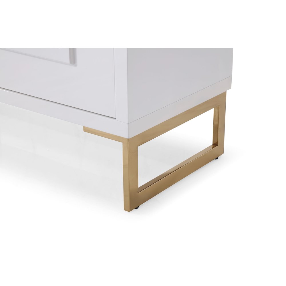 Modrest Leah - Contemporary White High Gloss & Champagne Gold Buffet