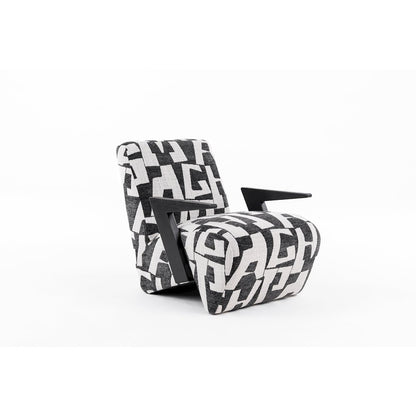 Modrest Leana - Modern Black & White Fabric Accent Chair