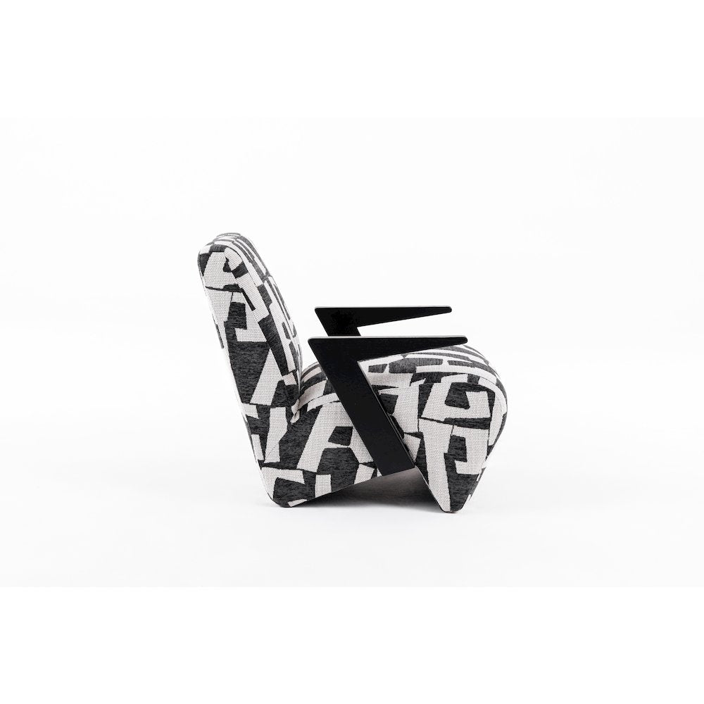 Modrest Leana - Modern Black & White Fabric Accent Chair