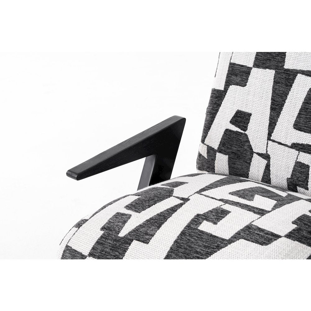 Modrest Leana - Modern Black & White Fabric Accent Chair