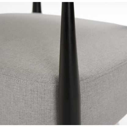 Modrest Liberty - Modern Light Grey Fabric + Black & Gold Accent Chair
