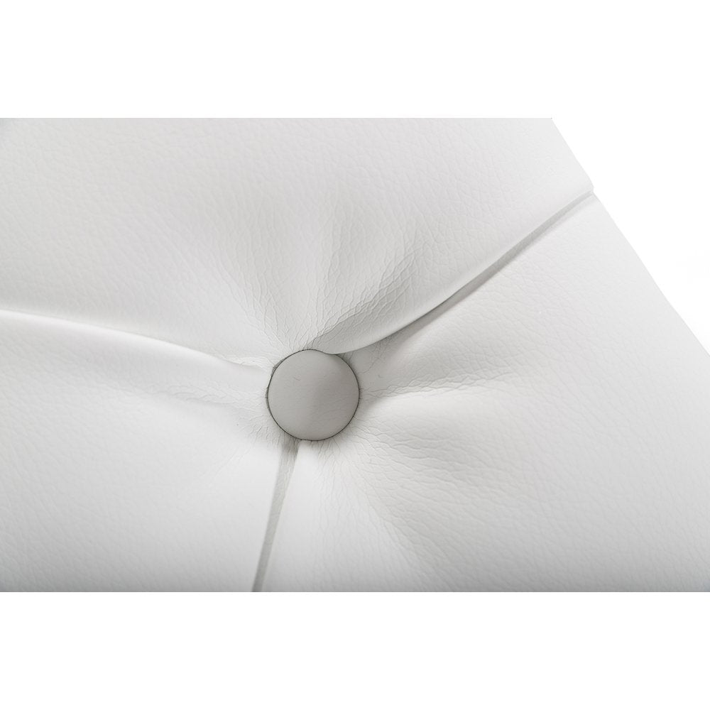 Modrest Lindsey Modern White Leatherette & Stainless Steel Bench