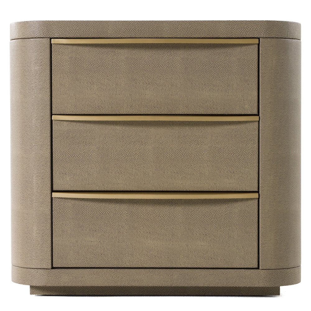Modrest Lois - Modern Beige Shagreen + Brass Nightstand