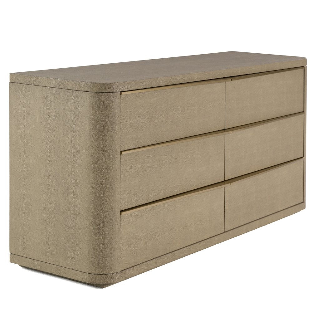 Modrest Lois - Modern Beige Shagreen + Brass Dresser