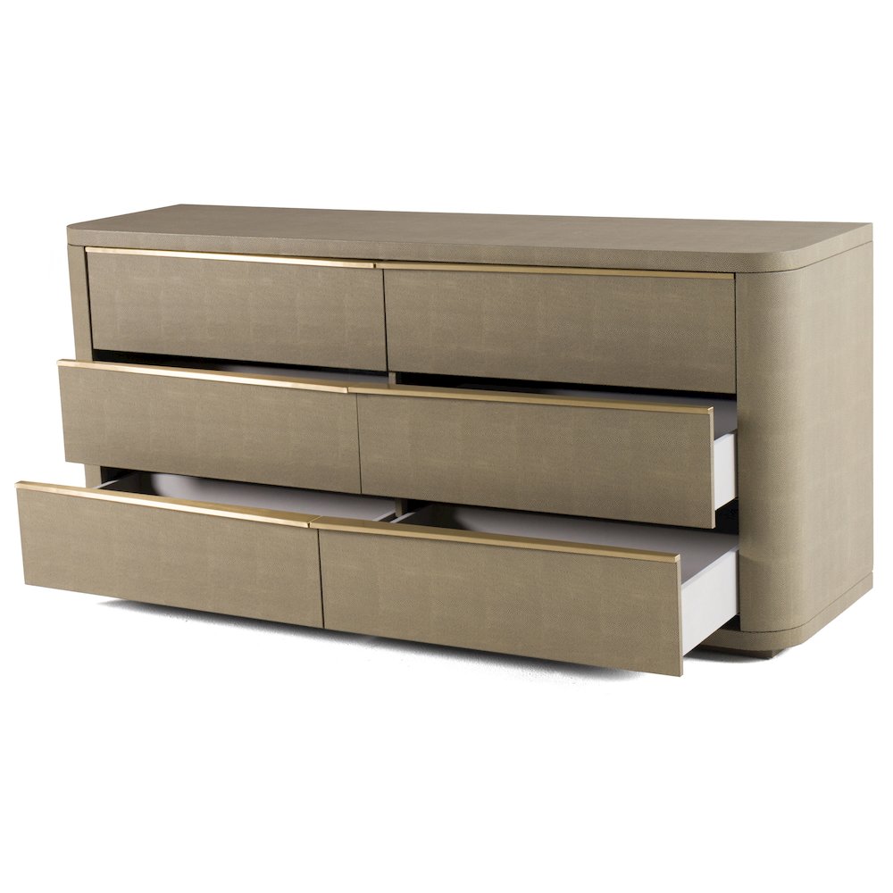 Modrest Lois - Modern Beige Shagreen + Brass Dresser