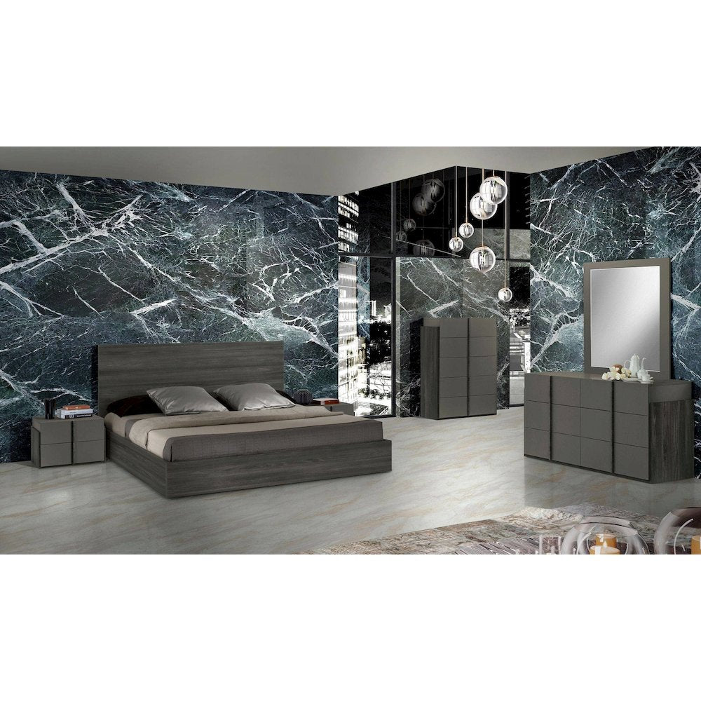 Nova Domus Lucia - Queen Modern Matte Grey and Elm Grey Bed
