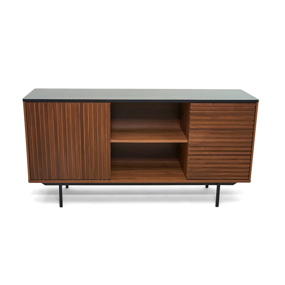 Modrest Maggie - Modern Walnut and Grey Buffet