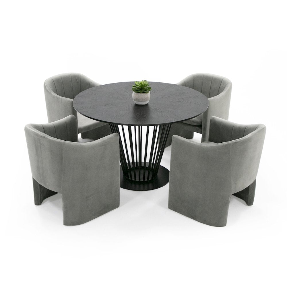 Modrest Conroy - Modern Black Round Dining Table