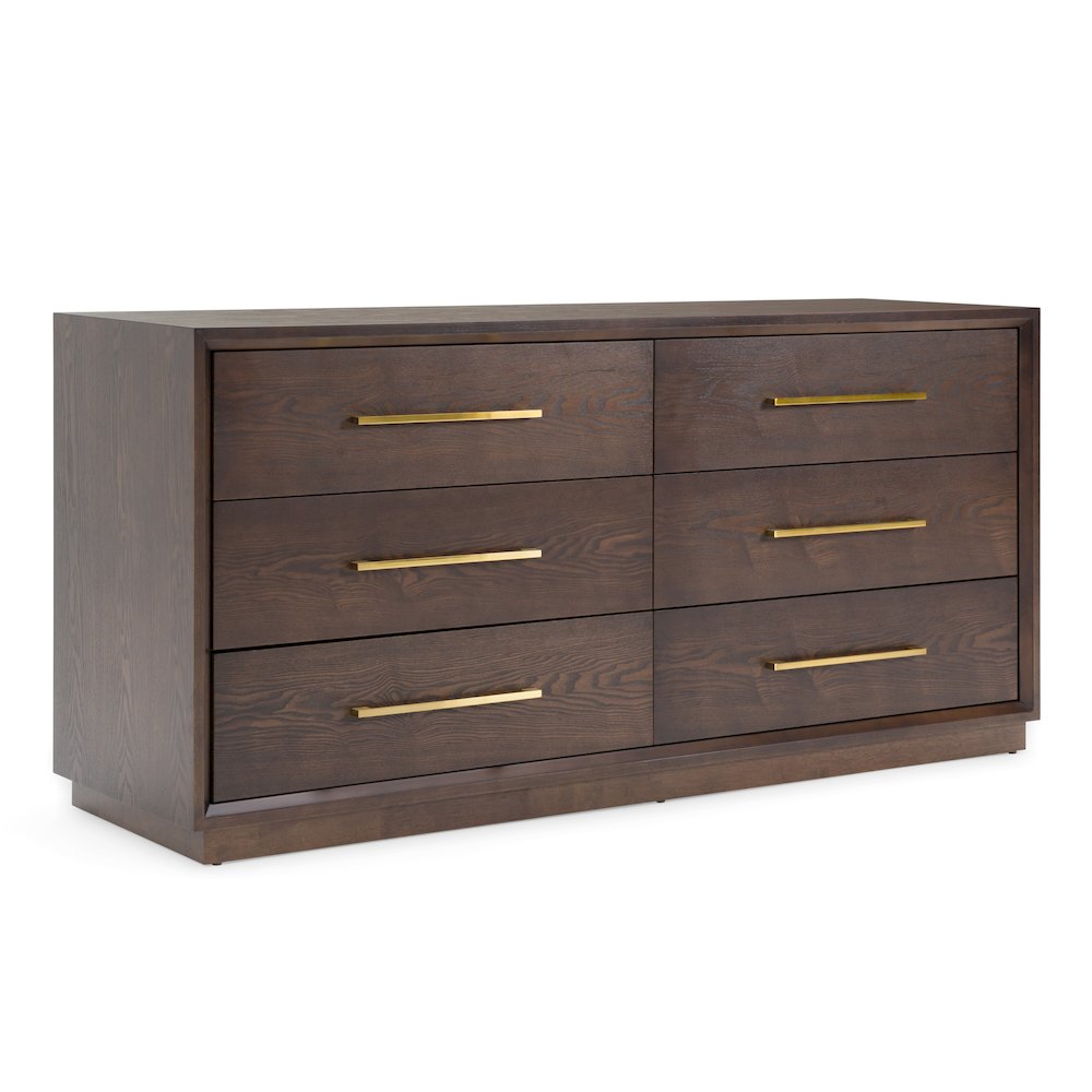 Modrest Manhattan - Contemporary Brown Oak and Gold Dresser