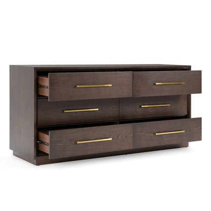 Modrest Manhattan - Contemporary Brown Oak and Gold Dresser