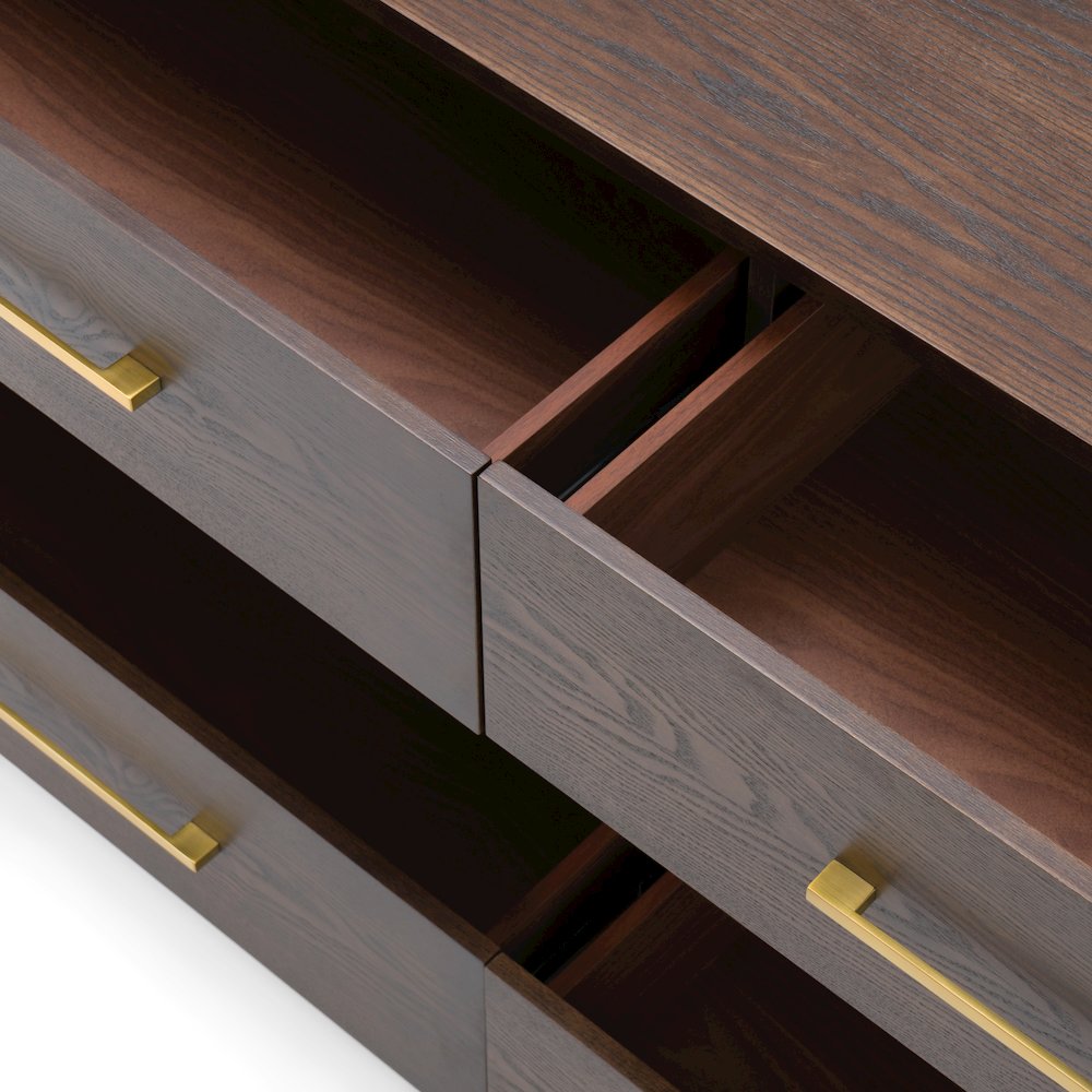 Modrest Manhattan - Contemporary Brown Oak and Gold Dresser