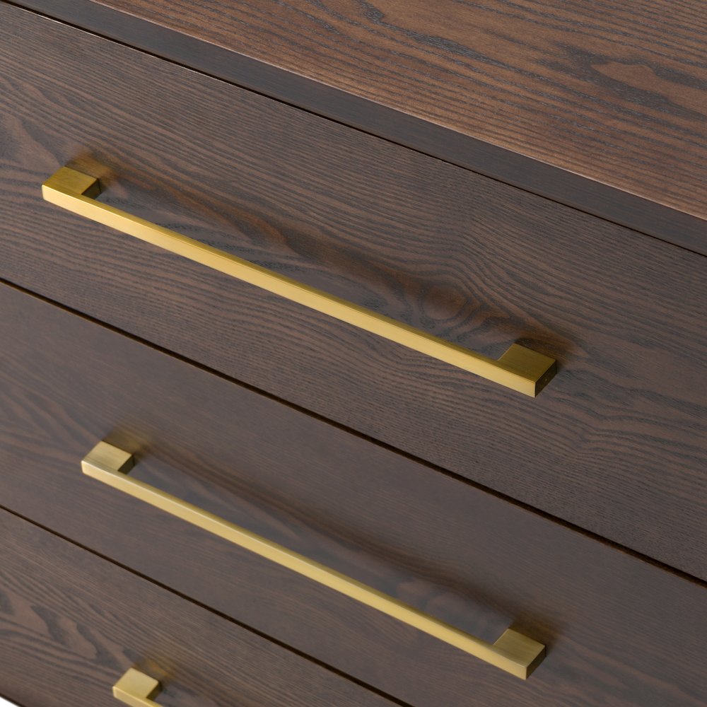 Modrest Manhattan - Contemporary Brown Oak and Gold Dresser
