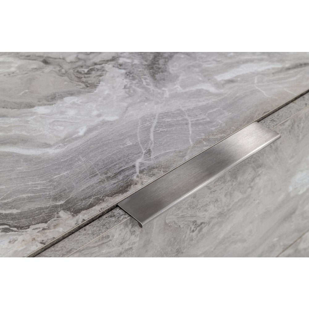 Nova Domus Maranello - Modern Grey Wash & Faux Marble Dresser