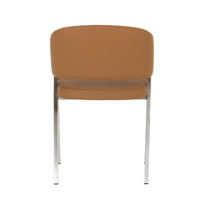 Modrest Marcus - Modern Camel Vegan Leather Dining Chair (Set of 2)