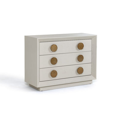 Modrest Marjorie - Modern Cream & Brushed Gold Nightstand