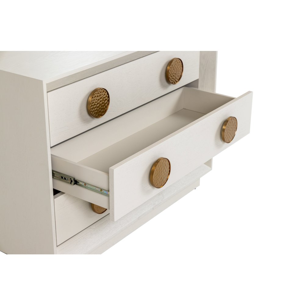Modrest Marjorie - Modern Cream & Brushed Gold Nightstand