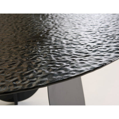 Modrest Maxine - Modern Hammered Grey Glass Round Dining Table