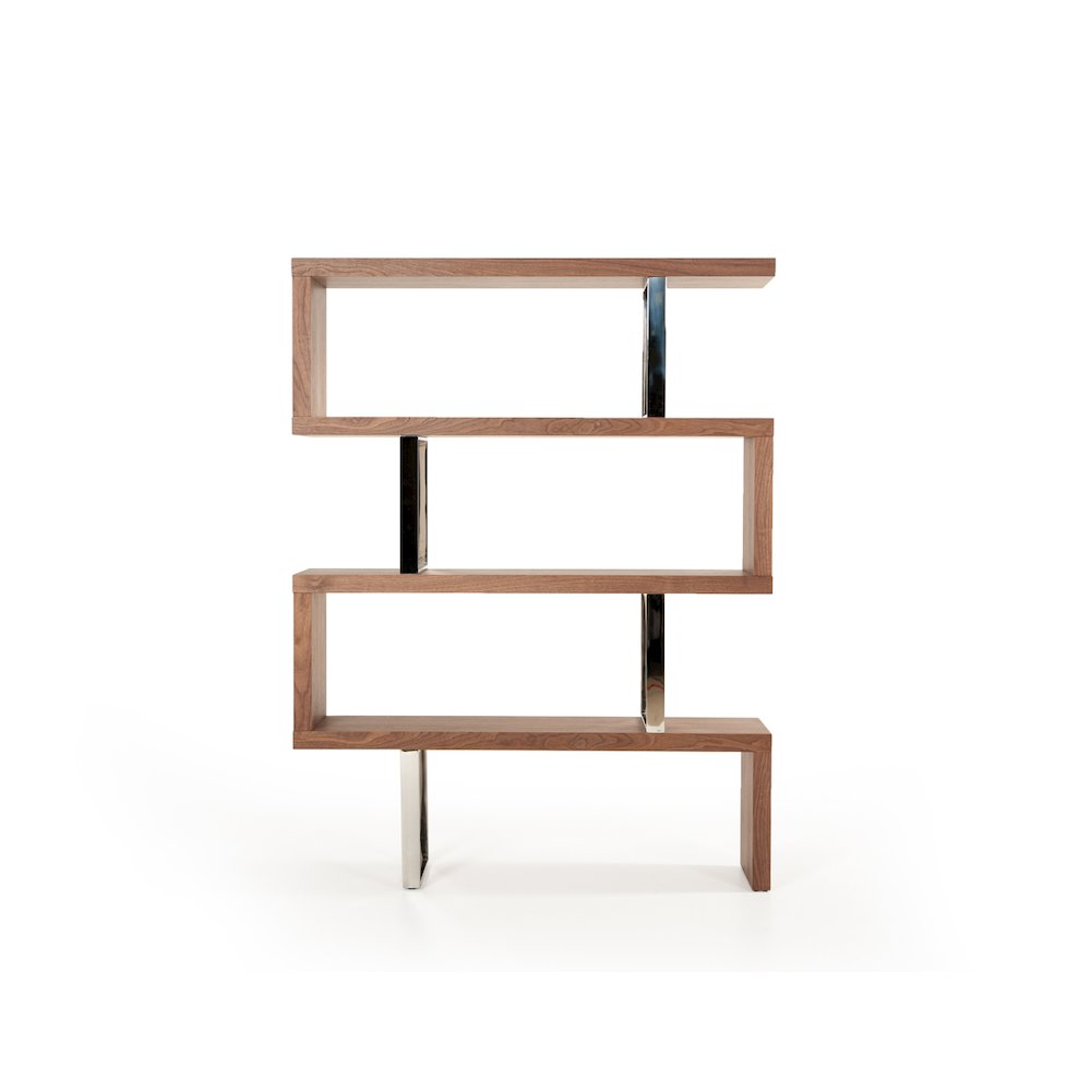 Maze Modern Walnut Bookcase